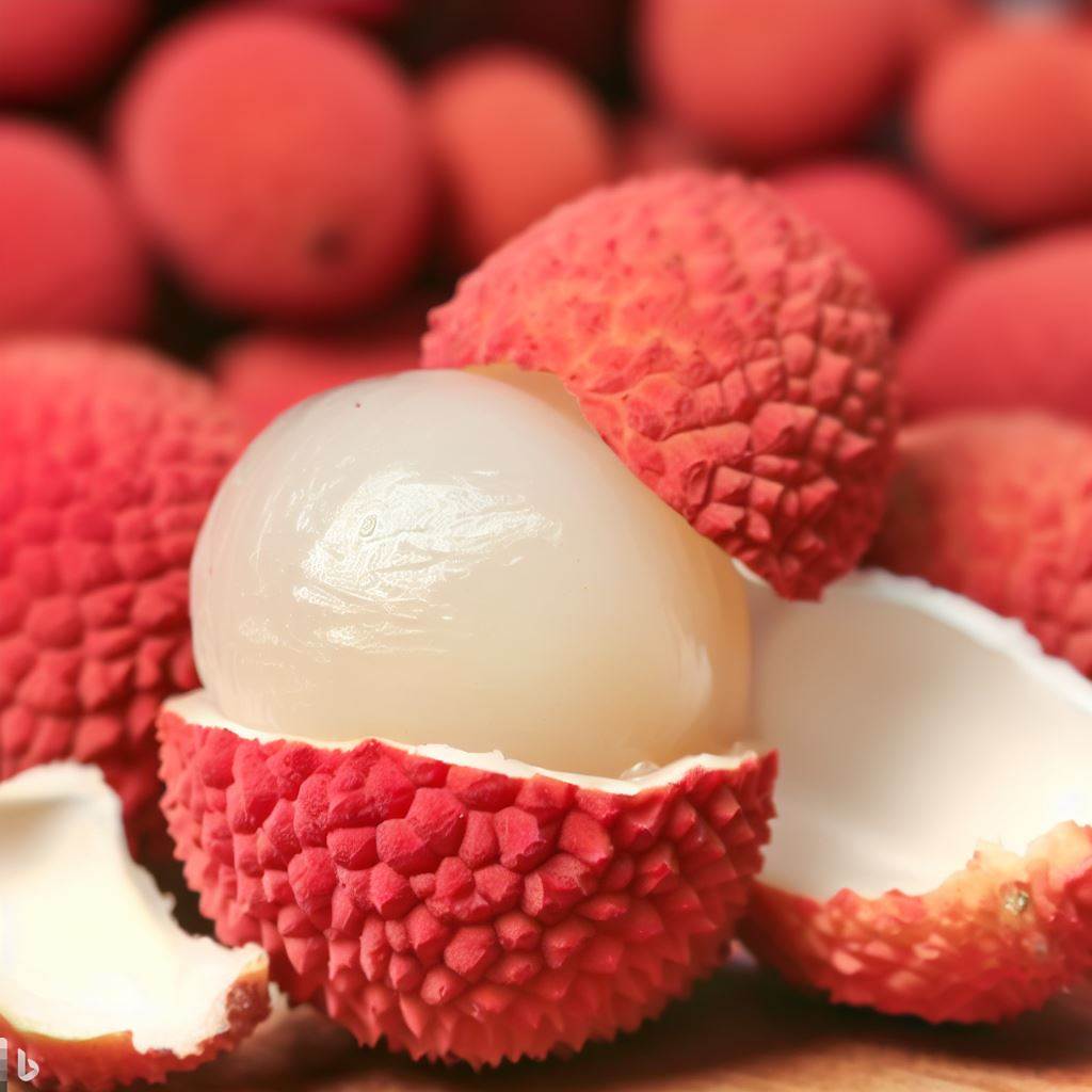 generate image for antioxidant and vitamin in lychee fruit full lychee